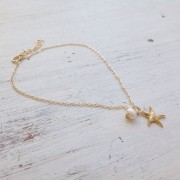 Nilkkaketju Starfish + Pearl