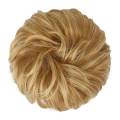 Sotkuinen pulla hiustenlasku rypistyneillä keinotekoisilla hiuksilla - 27H613 Strawberry Blonde ja Bleach Blonde