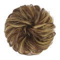 Sotkuinen pulla hiustenlasku rypistyneillä keinotekoisilla hiuksilla - 9H19 Vaalea & Medium Ruskea