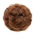 Sotkuinen pulla hiustenlasku rypistyneillä keinotekoisilla hiuksilla - #33 Vaalea kultainen Auburn