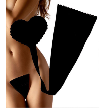 Invisible g-string | Panty Strapless G-String - Musta