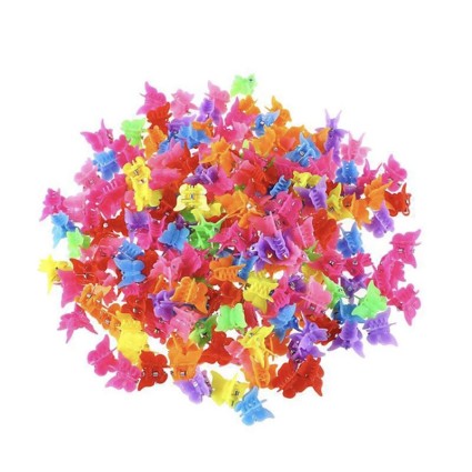 Mini perhonen hiusklipsit, 50 kpl - Perhonen hiusklipsit - Useita värejä