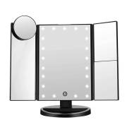 UNIQ Hollywood Meikkauspeili Kolminkertainen peili LED-valoilla, Musta