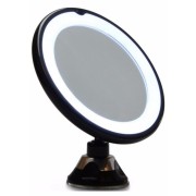 UNIQ Pyöreä peili LED-valolla ja imukupilla x10 suurennos - musta