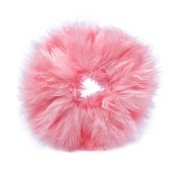 Ponnari karvalla - Tekokarva Scrunchie-hiuslenkit , Vaaleanpunainen 
