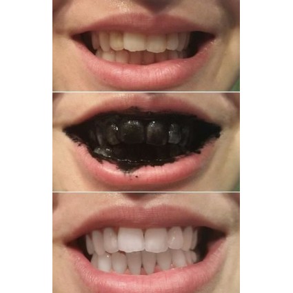 Teeth Whitening -luonnollinen hampaidenvalkaisija + Orgaaninen Bambu Hammasharja