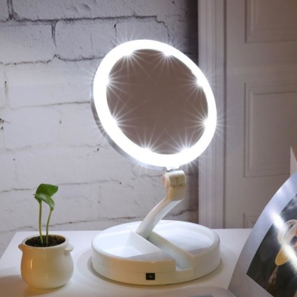 Meikkipeili LED-valolla ja suurennuksella | Flex Peili ja 10-kertainen suurennus | My Flexible Mirror