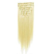 Synteettiset Fiber Hair -pidennykset 60cm, platinanvaalea
